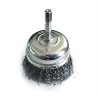Fire Bird WIRE BRUSH HEX SHANK CRIMPED 80MM  STEEL